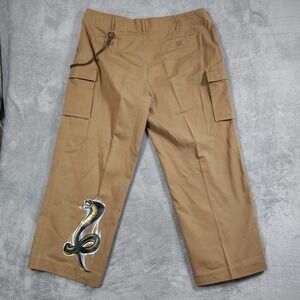 Baggy Cargo Pants Men Large Y2K Baggy Wide 11' Leg Opening Pipes Skater VTG NOBO